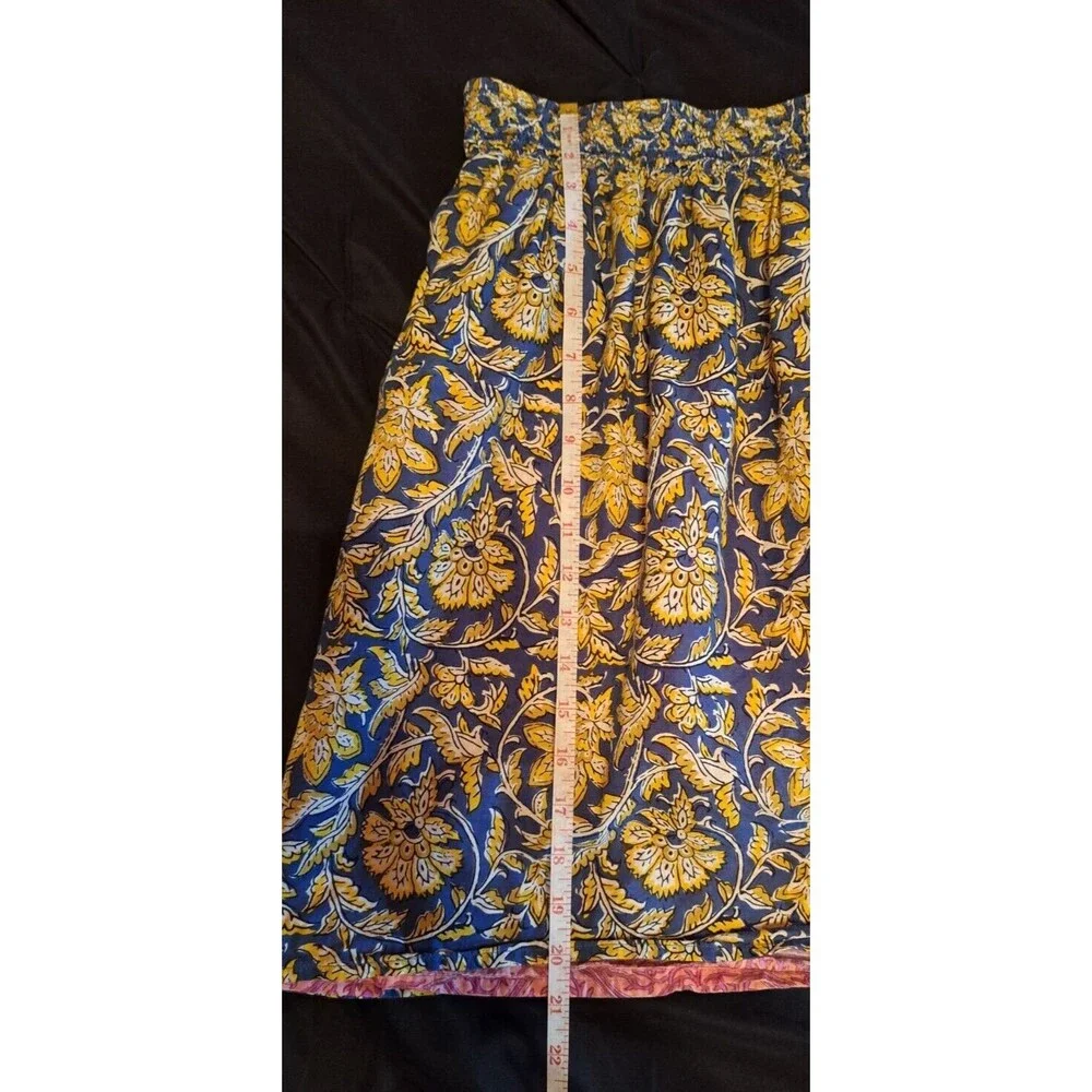 Sundance Smocked Elastic Waist Casual Lined Floral Boho Skirt Size Small